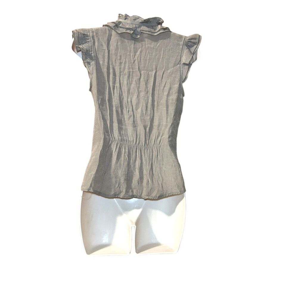 Antilia Femme Gray Ruffle Blouse - Picture 2 of 3